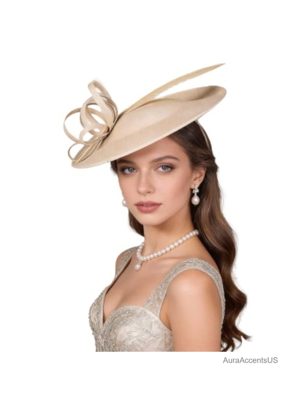 Women's Feather Polyester Saucer Fascinator Kentucky Derby Hat with Headband